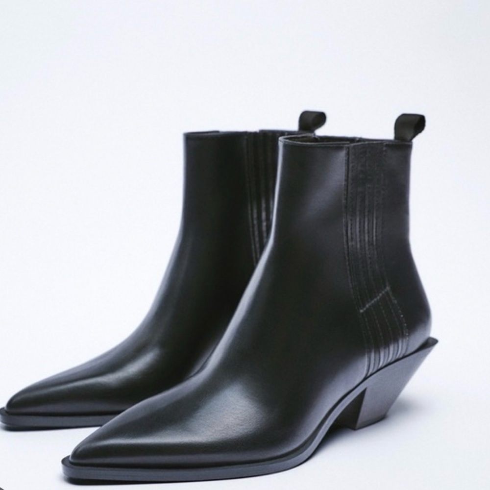 Zara Sleek Black Ankle Booties